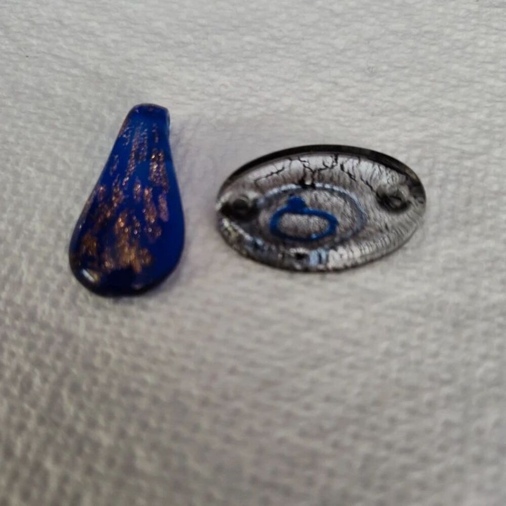 2 Murano Style Art Glass Pendants.